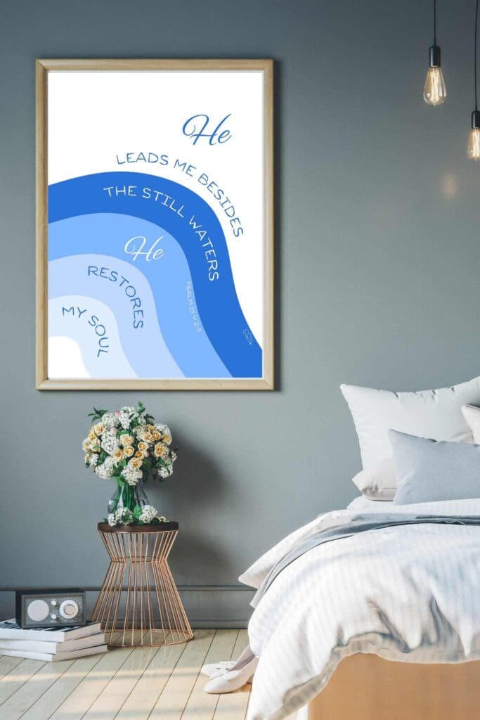 Christian Bible Scripture Art Psalm 23 Still Waters EniThingIWant Creative House