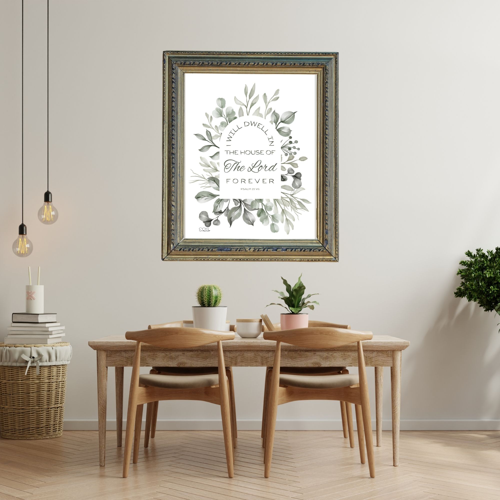 ETIW Dwell In the House Of The Lord Bible Art In Kitchen Wall Scripture Art. Christian Bible Scripture Art