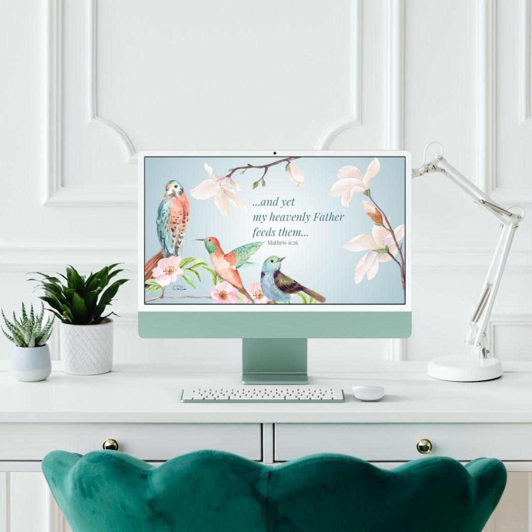 Christian Bible Scripture Art on computer desktop wallpaper